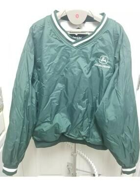 Women's John Deere L Pullover Windbreaker Jacket (Green) Sport-Tek Cotton Nylon